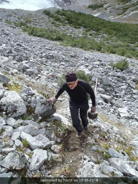 _Grading trail with the bent shovel.