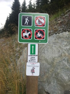 Sign at trail-head for Watersprite Lake